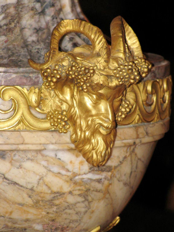 Louis XVI Style Ormolu Mounted Urn in Breche Violette marble 3