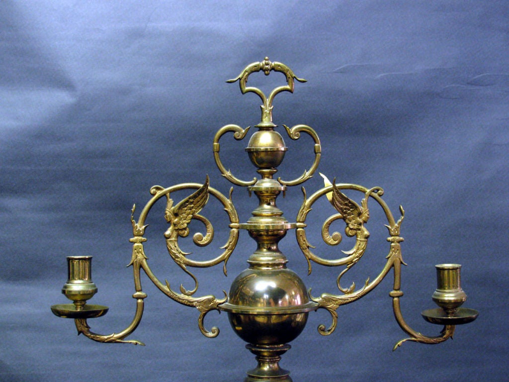 A pair of Brass Dutch Candelabras with nice color.