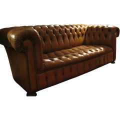Vintage Chesterfield Leather Tufted Sofa