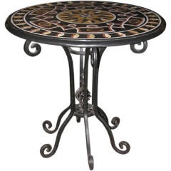 Pietra Dura Marble & Iron Table