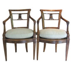 Pair of Carved Italian Chairs