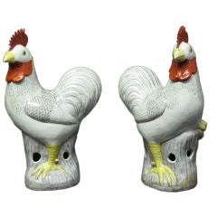 Pair of Porcelain Roosters Pair of Porcelain Roosters