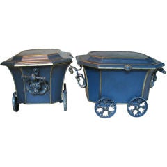 Pair of English Planters on Wheels