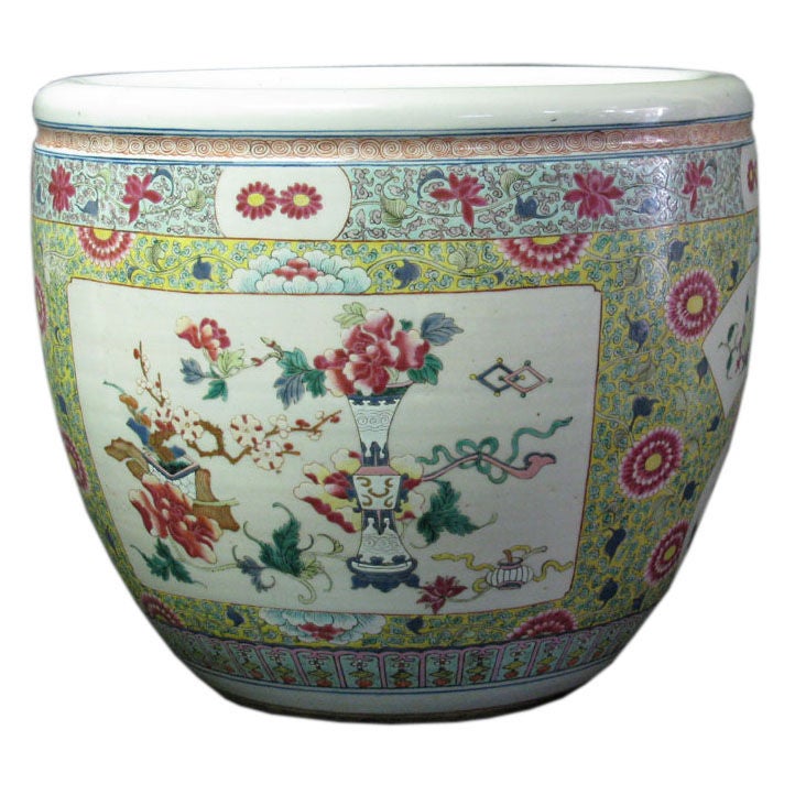 Asian Fishbowl Planter For Sale at 1stdibs