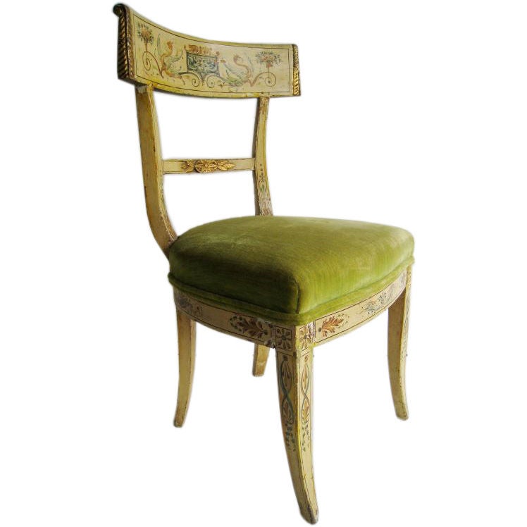 Hand Painted Italian Chair For Sale