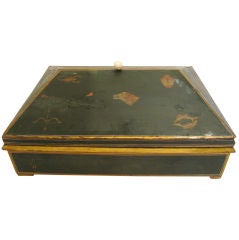 Hand Painted Letter Box with Zodiac Motives and Ivory Handle