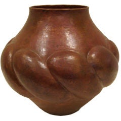 Retro Large Hand Hammered Copper Vase