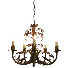 Faux Bamboo Tole  Chandelier