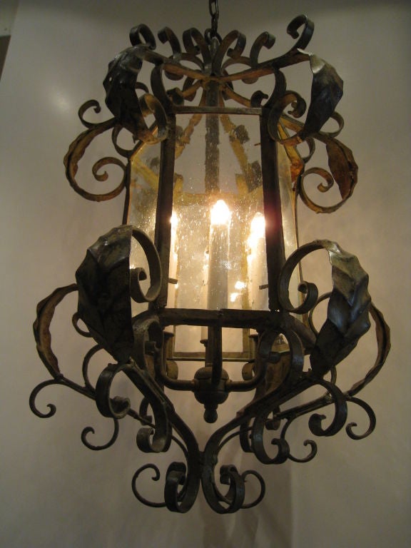 Hand Wrought Iron Lantern