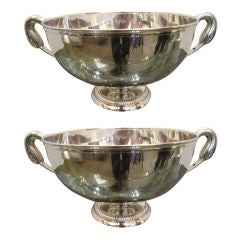 Pair of 1950s Silver Plated Cache Pots
