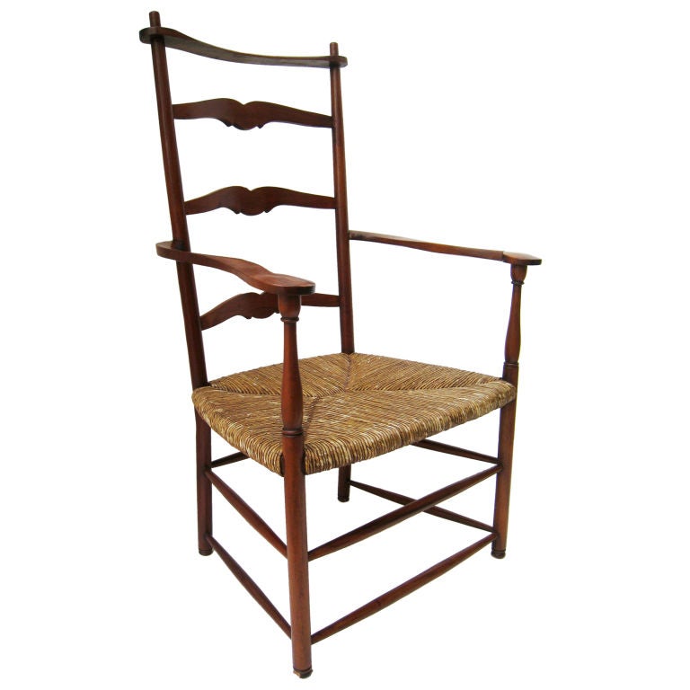 Oversize Ladder Back Armchair For Sale