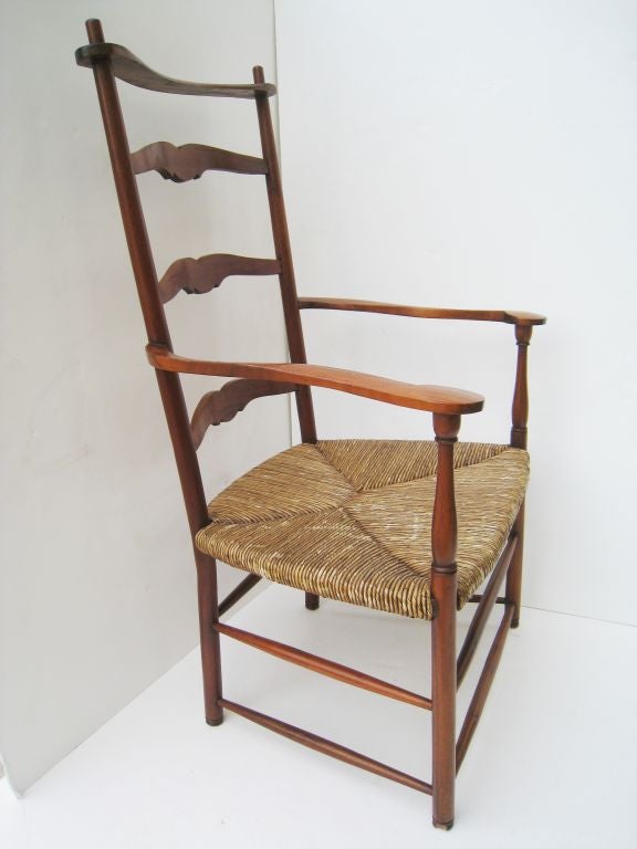 20th Century Oversize Ladder Back Armchair For Sale