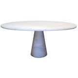 Travertine Pedestal Table in the Manner of Mangiarotti