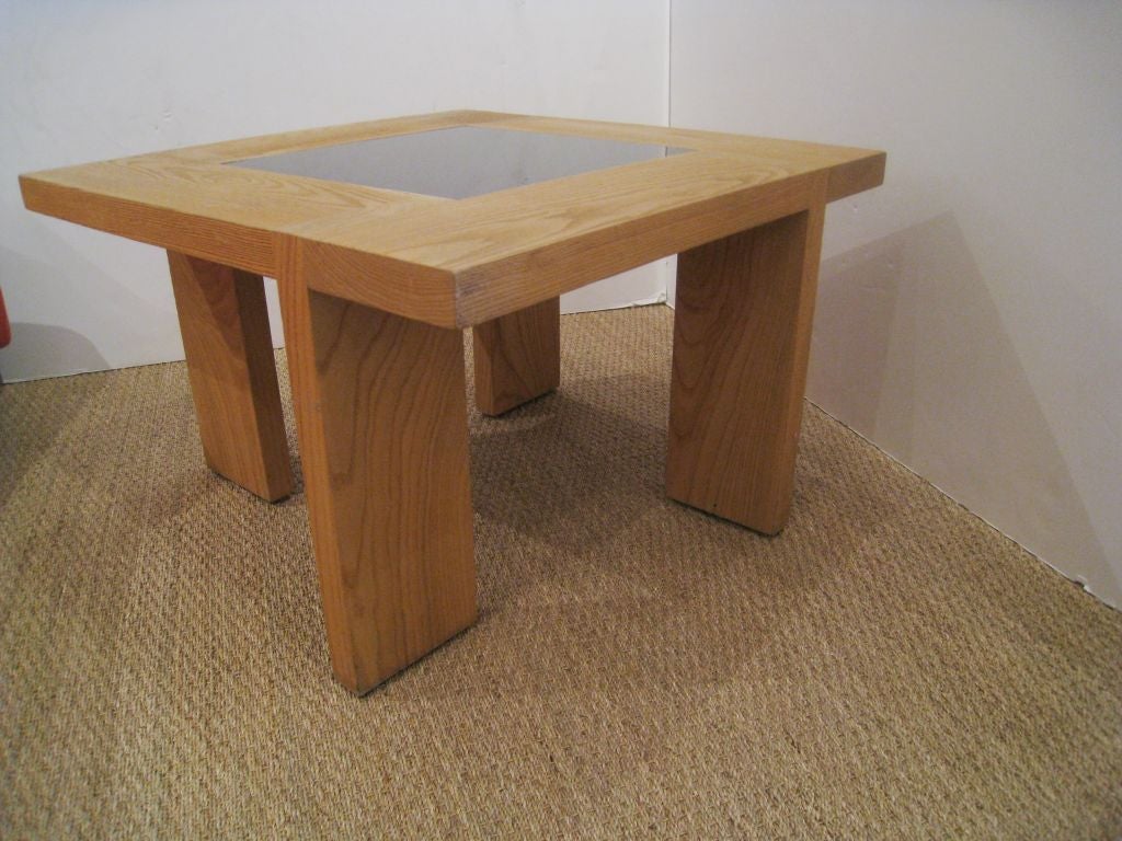 Modernist Wood and Glass Cocktail Table In Good Condition For Sale In Los Angeles, CA
