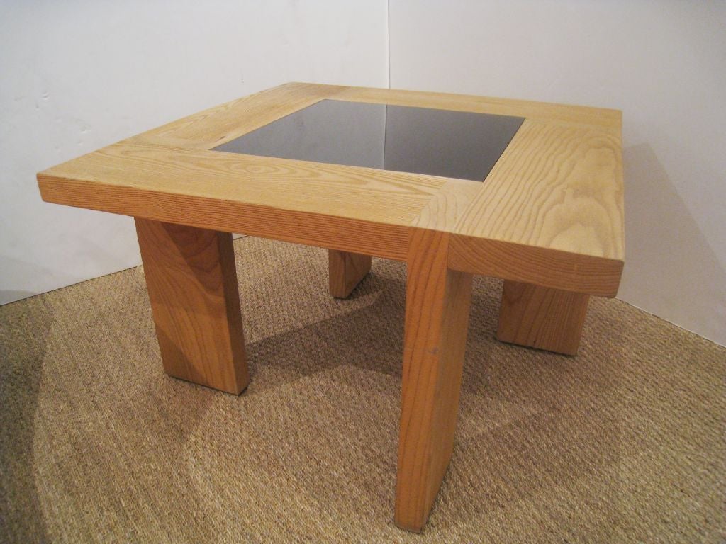 Modernist Wood and Glass Cocktail Table For Sale 2