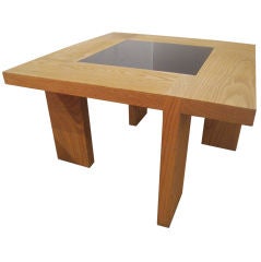 Modernist Wood and Glass Cocktail Table