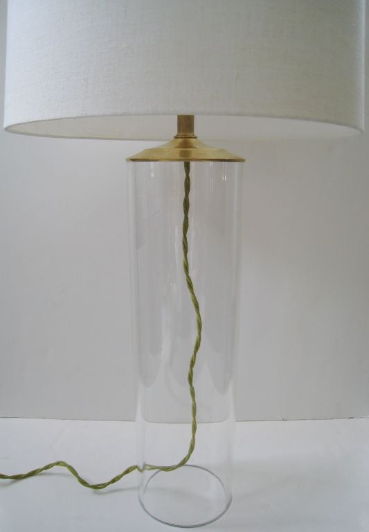 American Tall Glass Tube Mounted as a Lamp For Sale