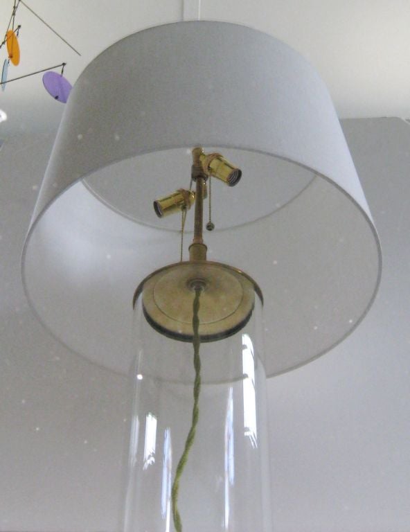 Tall Glass Tube Mounted as a Lamp In Good Condition For Sale In Los Angeles, CA