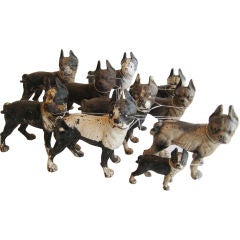 Antique Collection of Cast Iron English Bulldogs