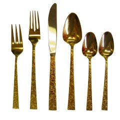 Set of Towle Gold Paisley Flatware for Six