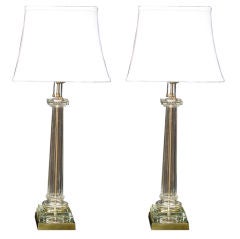 Pair of Elegant Doric Column Lamps