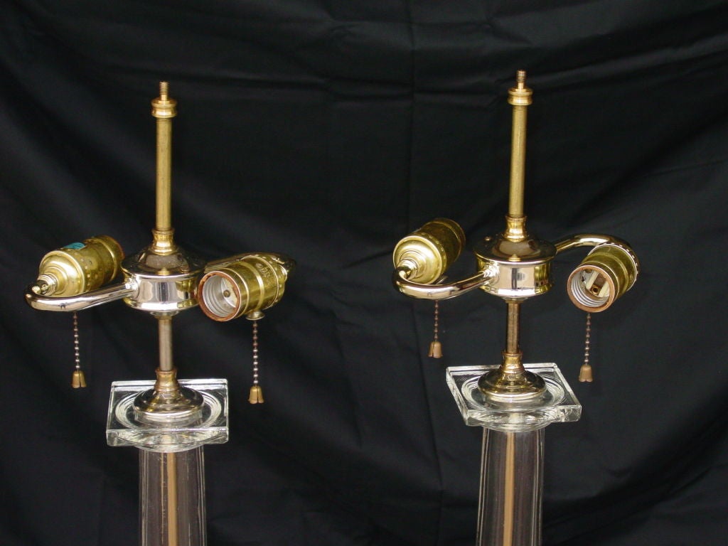 Pair of Elegant Doric Column Lamps