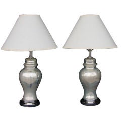 Pair of Glamorous Merury Glass Lamps