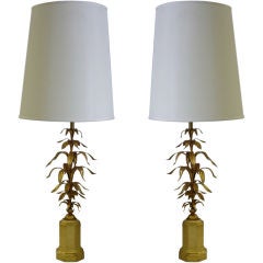 Glamorous Pair of Florentine Gilt Lamps