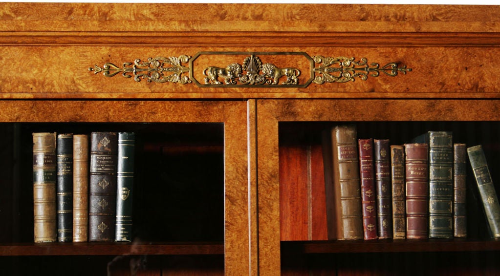 Late 19th c. Empire Revival Amboyna Biblioteque In Excellent Condition In New York, NY