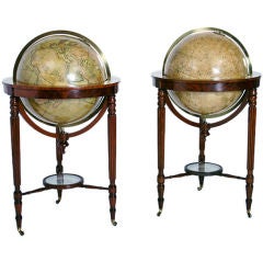 Pair of early 19th century globes.