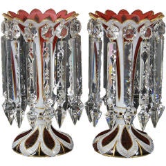 A pair of glass lusters.