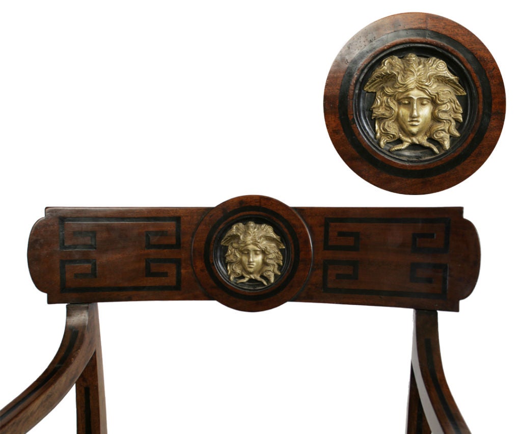 A very fine set of eight Regency dining chairs.