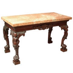 Irish Marble-topped Mahogany Console Table.