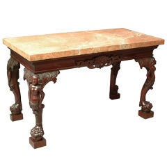 Irish Marble-topped Mahogany Console Table.