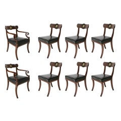 A very fine set of eight Regency dining chairs.