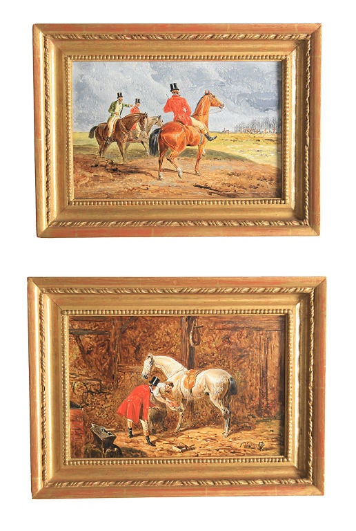 English A set of four small hunt scenes.