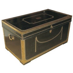 Antique A Leather Covered Trunk