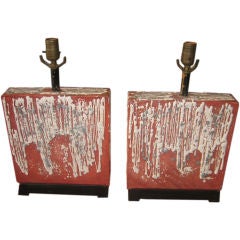 Pair of French Art Pottery Lamps