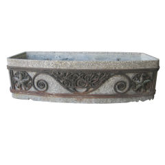 Art Deco Concrete and Iron Planter 12