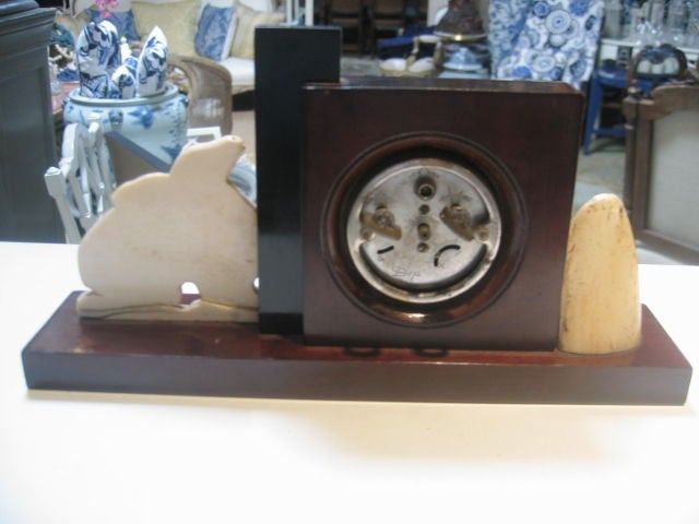 French Art Deco Wind-Up Desk Clock 3