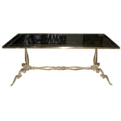 1930's French Etched Mirror Cocktail Table