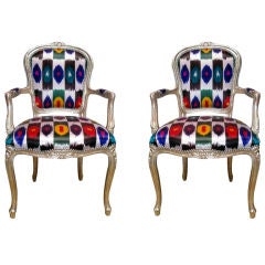 Pair of 1920's French Louis XV Style Armchairs