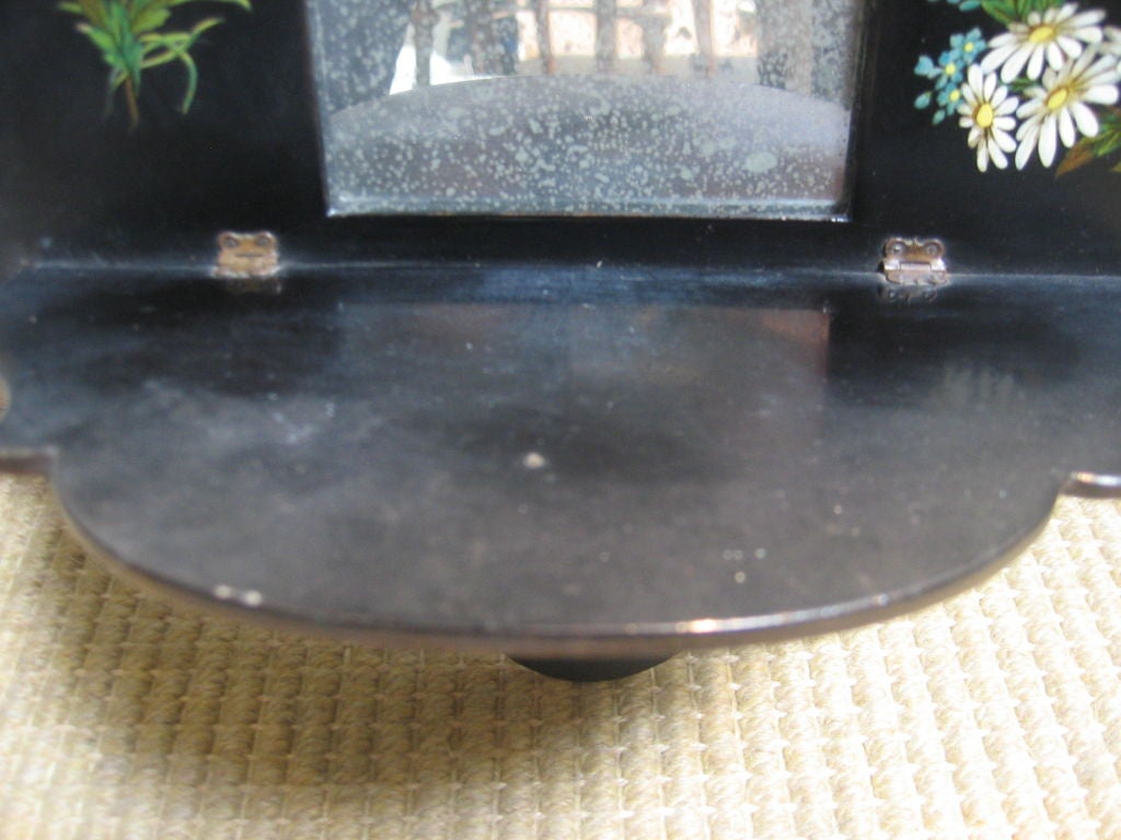 19th c. French Papier-mâché Wall Shelves with Antique Mirrors 1