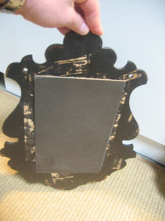 19th c. French Papier-mâché Wall Shelves with Antique Mirrors 2