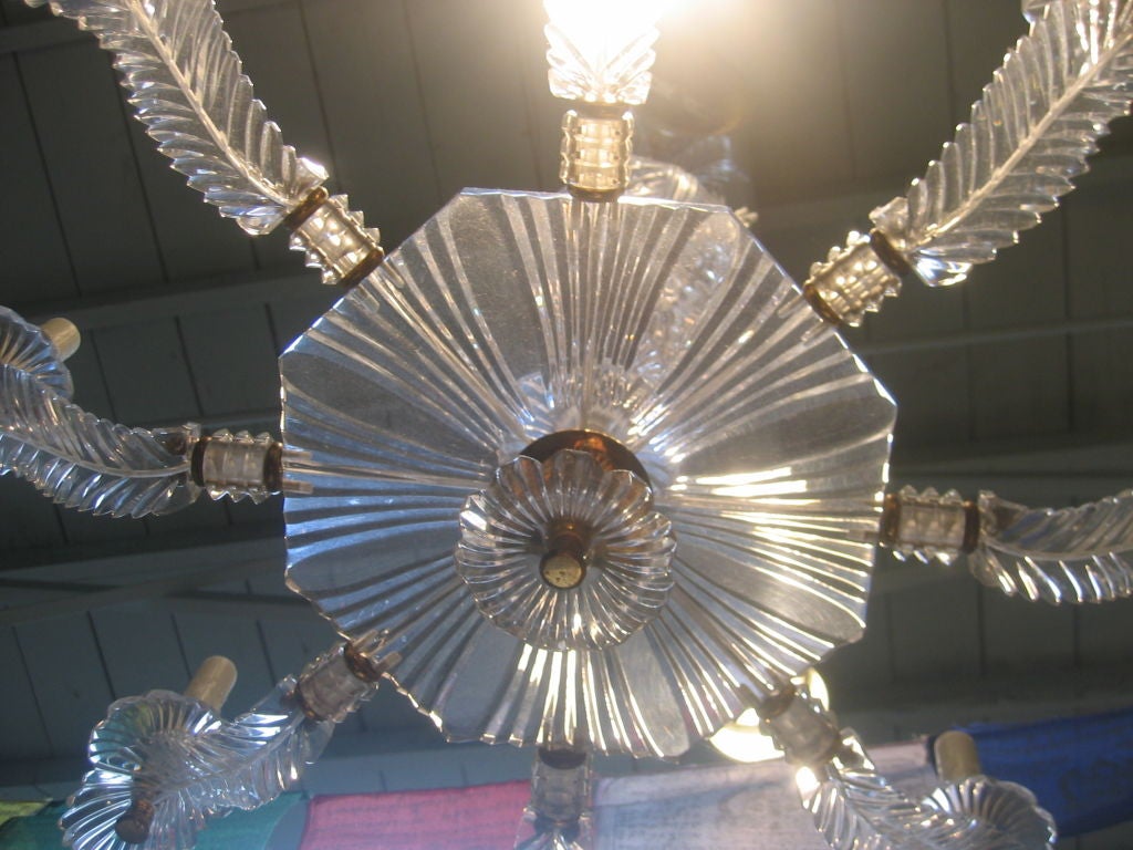 Prince of Wales Feather Design Lucite Chandelier 1