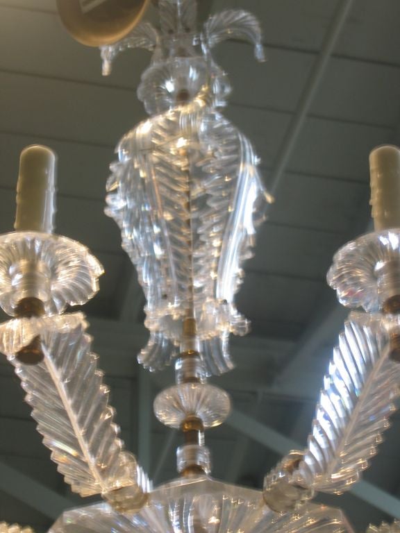 Prince of Wales Feather Design Lucite Chandelier 2