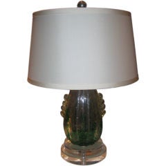 Barovier and Toso Murano Green Lamp on Acrylic Base