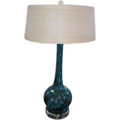 1960's Striped Murano Glass Lamp on an Acrylic Base