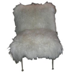 1940's Chair Upholstered in Mongolian Lamb