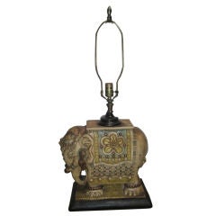 Vintage Indian Elephant Table Lamp